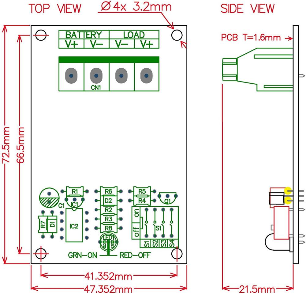 CZH-LABS Low Voltage Disconnect Module LVD, 24V 30A, Protect/Prolong Battery Life.