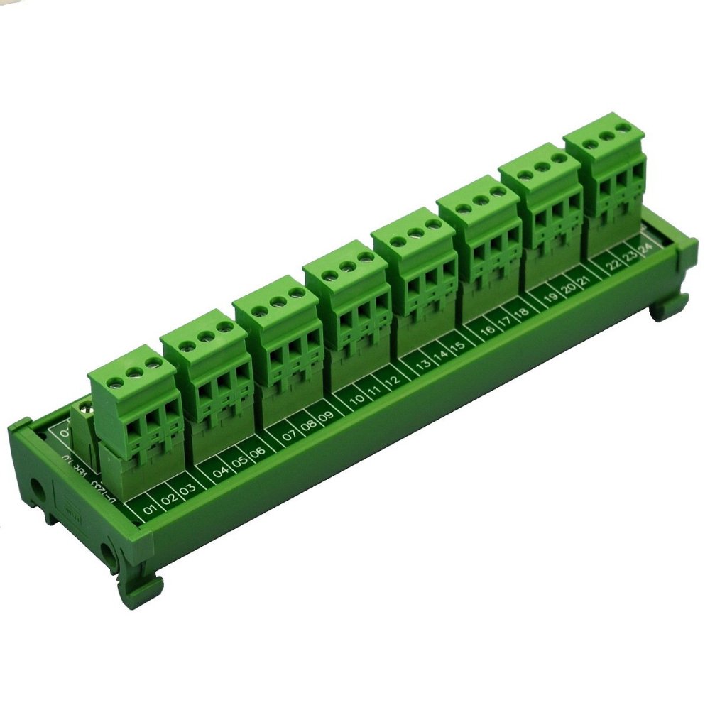 ELECTRONICS-SALON DIN Rail Mount Pluggable Side Wiring 8x3 Pole 10A/300V Terminal Block Module.