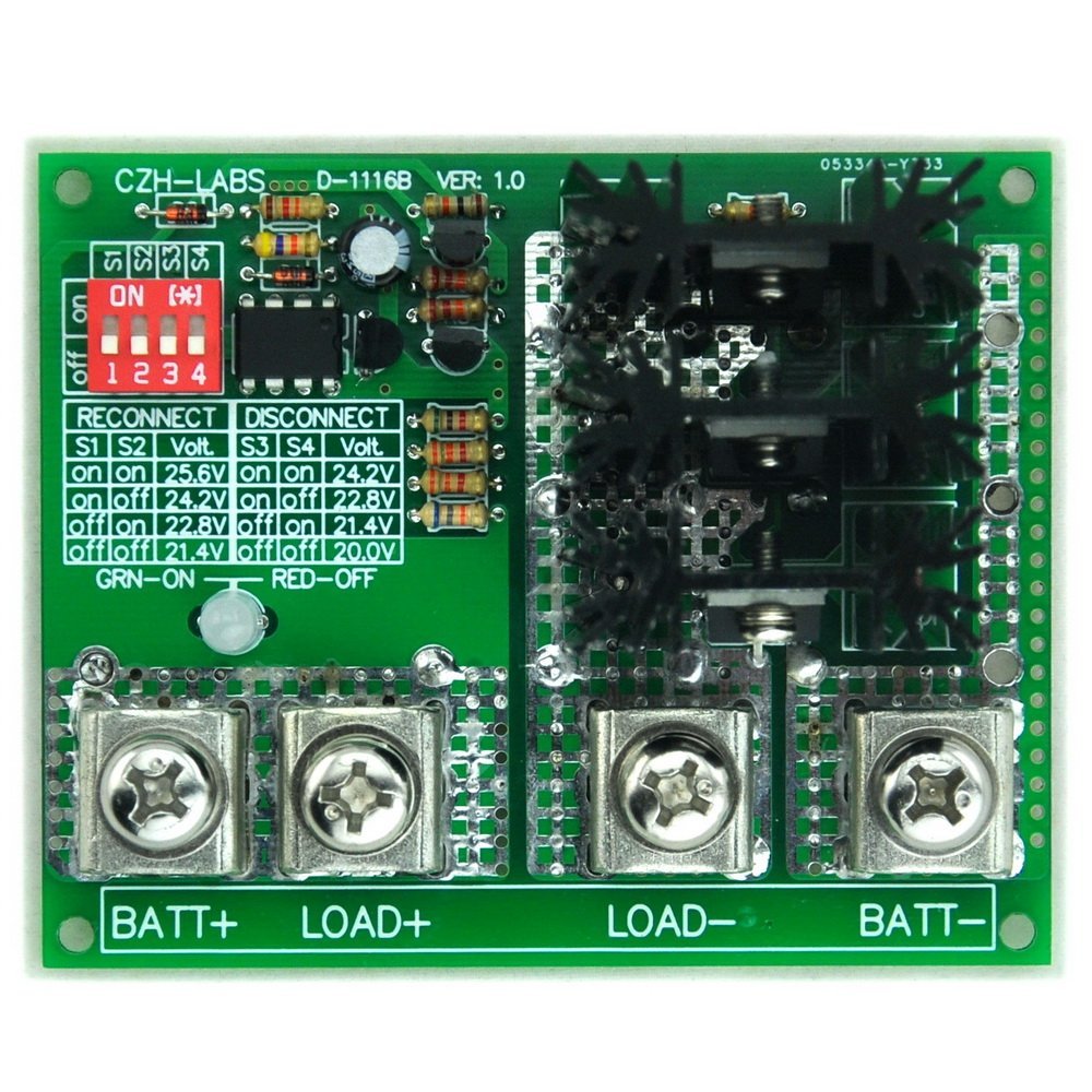 CZH-LABS Low Voltage Disconnect Module LVD, 24V 80A, Protect/Prolong Battery Life.