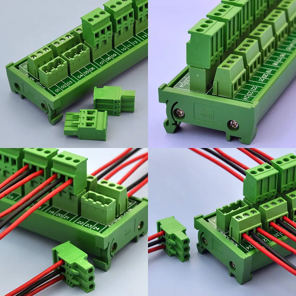 ELECTRONICS-SALON DIN Rail Mount Pluggable Side Wiring 8x3 Pole 10A ...