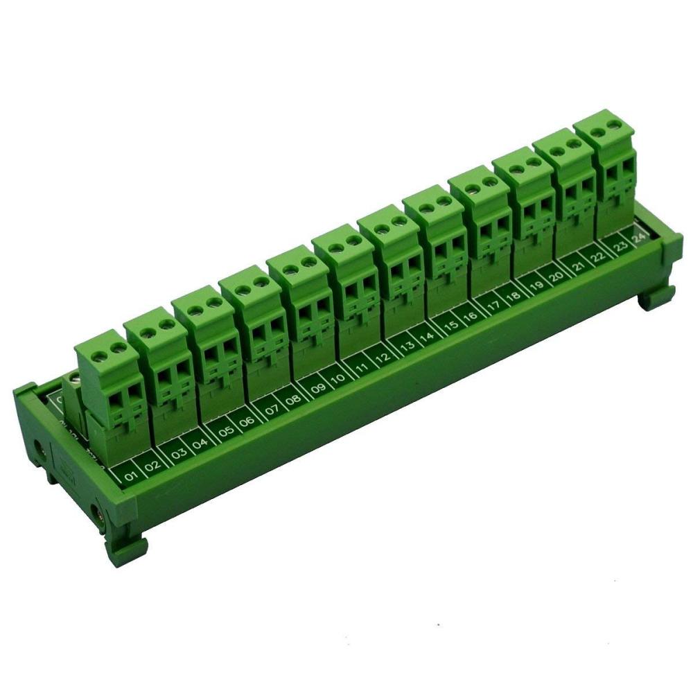 ELECTRONICS-SALON DIN Rail Mount Pluggable Side Wiring 12x2 Pole 10A/300V Terminal Block Module.