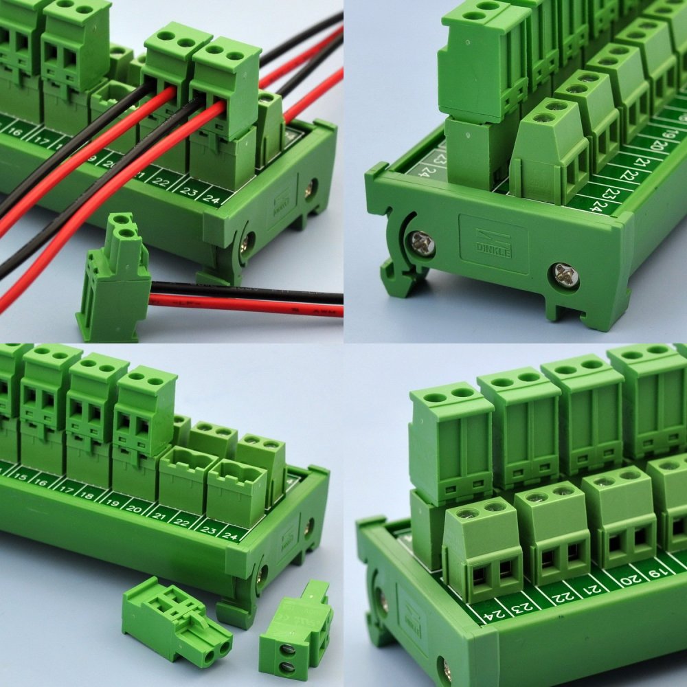 ELECTRONICS-SALON DIN Rail Mount Pluggable Side Wiring 12x2 Pole 10A/300V Terminal Block Module.