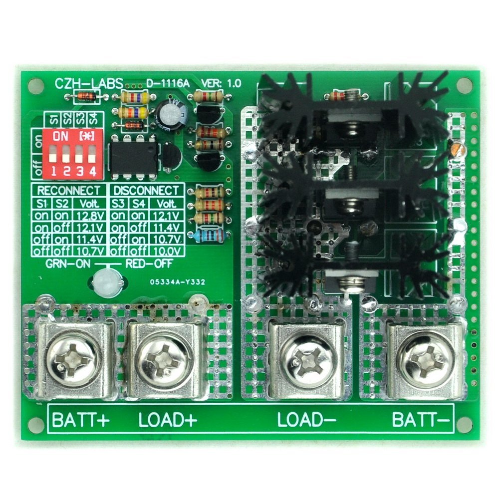 CZH-LABS Low Voltage Disconnect Module LVD, 12V 80A, Protect/Prolong Battery Life.