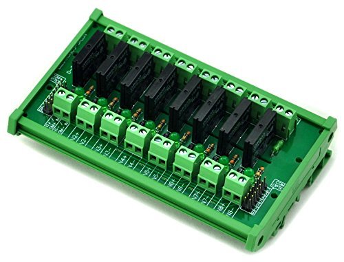 ELECTRONICS-SALON DIN Rail Mount DC5V 8 Channels DC-AC 2Amp G3MB-202P Solid State Relay SSR Module Board.