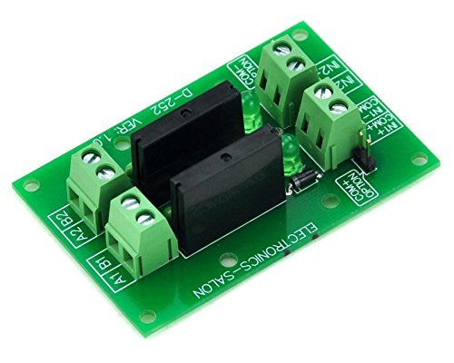 ELECTRONICS-SALON DC5V 2 Channels DC-AC 2Amp G3MB-202P Solid State Relay SSR Module Board.