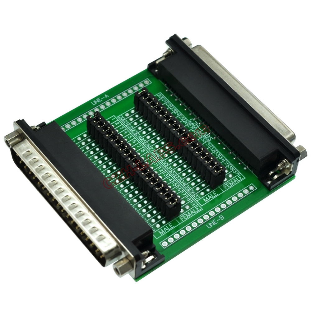 CZH-LABS D'sub DB37 Diagnostic Test Breakout Board, DSUB DB37 Connector Male to Female.