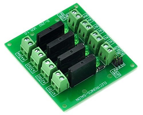 ELECTRONICS-SALON DC5V 4 Channels DC-AC 2Amp G3MB-202P Solid State Relay SSR Module Board.