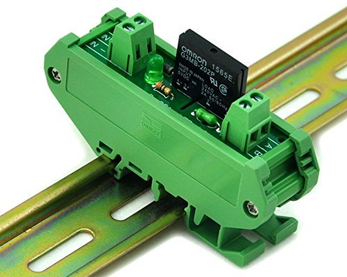 ELECTRONICS-SALON DIN Rail Mount DC5V 1 Channel DC-AC 2Amp G3MB-202P Solid State Relay SSR Module Board.