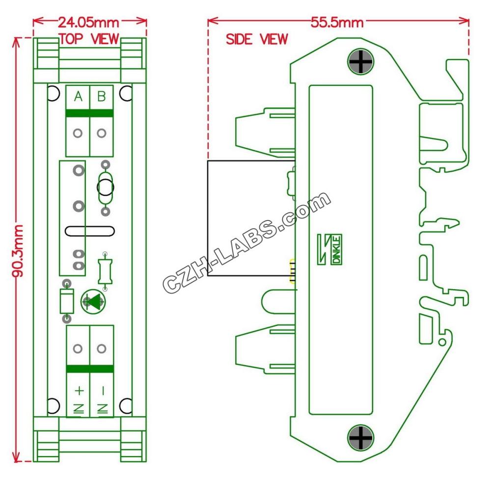ELECTRONICS-SALON DIN Rail Mount DC24V 1 Channel DC-AC 2Amp G3MB-202P Solid State Relay SSR Module Board.