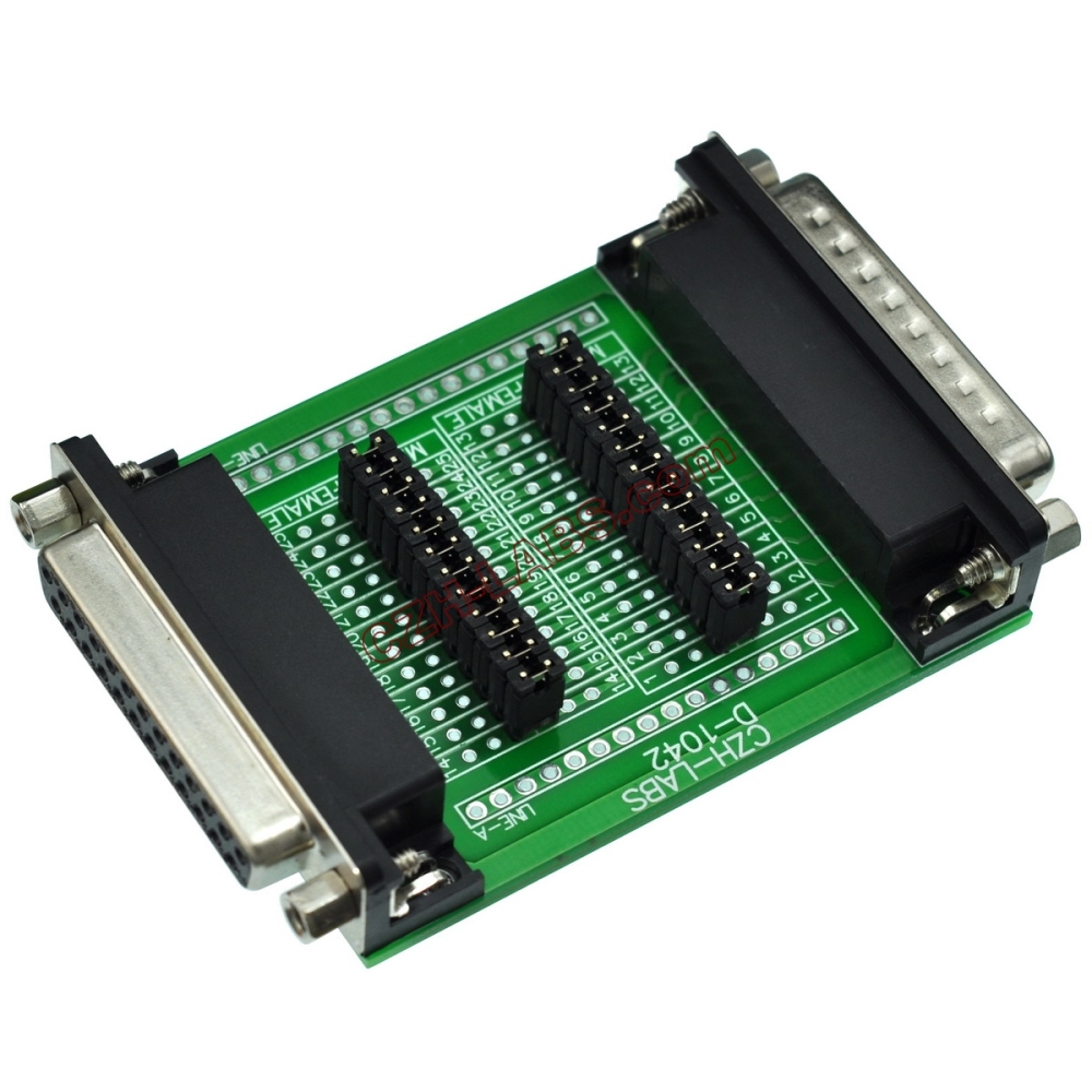 CZH-LABS D'sub DB25 Diagnostic Test Breakout Board, DSUB DB25 Connector Male to Female.