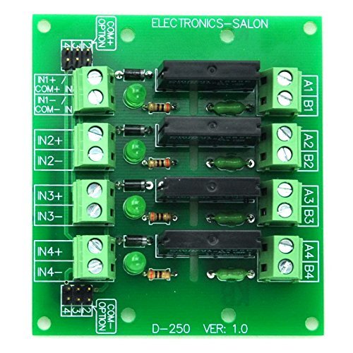 ELECTRONICS-SALON DC5V 4 Channels DC-AC 2Amp G3MB-202P Solid State Relay SSR Module Board.
