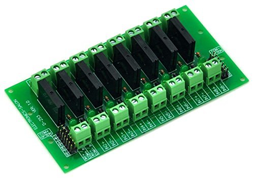 ELECTRONICS-SALON DC24V 8 Channels DC-AC 2Amp G3MB-202P Solid State Relay SSR Module Board.