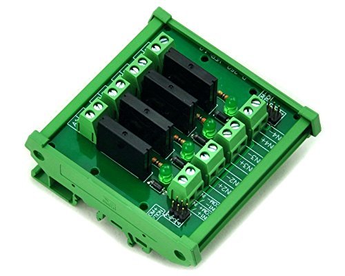 ELECTRONICS-SALON DIN Rail Mount DC24V 4 Channels DC-AC 2Amp G3MB-202P Solid State Relay SSR Module Board.