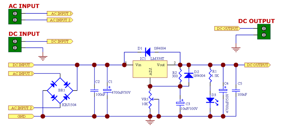 AUDIOWIND 5 Amps 1.5 to 32V Adjustable Voltage Regulator Module, External Potentiometer Adjust.