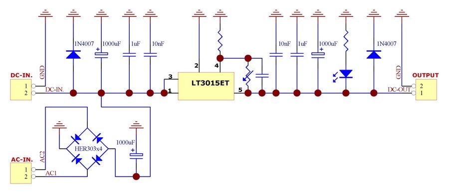 AUDIOWIND Ultra-low Noise <60μV Adjustable Negative Voltage Regulator Module, LT3015ET.