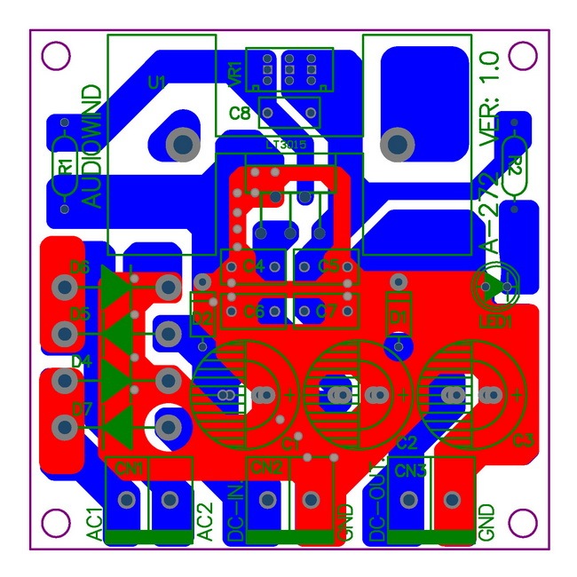 AUDIOWIND Ultra-low Noise <60μV Adjustable Negative Voltage Regulator Module, LT3015ET.