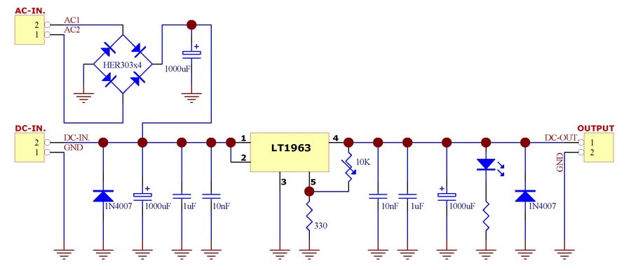 AUDIOWIND Ultra-low Noise <40μV Adjustable Voltage Regulator Module, 1.25~20V / 1.5 Amp.