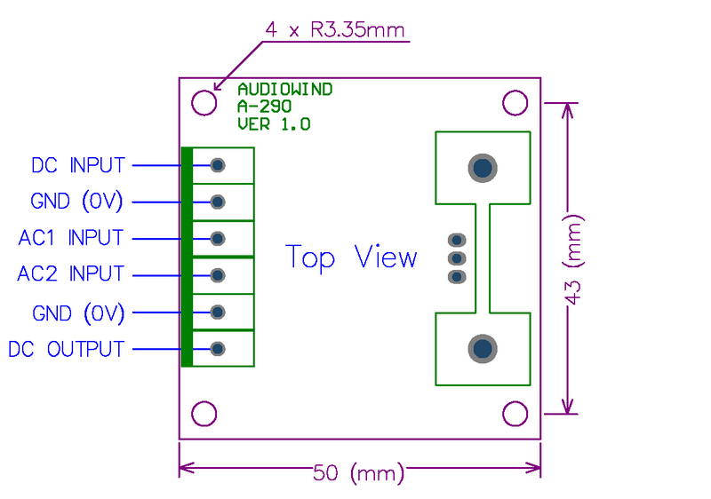 AUDIOWIND -1.5 to -29V DC Negative Voltage Adjustable Regulator Module Board, LM337 IC.