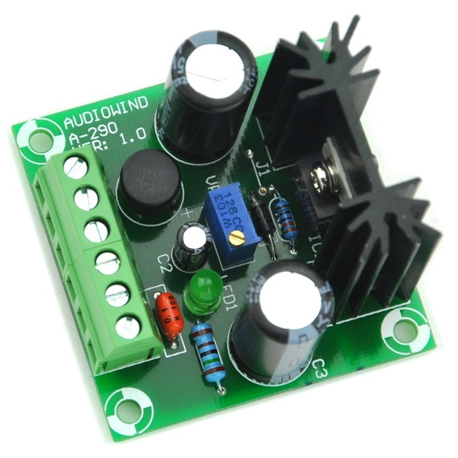 AUDIOWIND -1.5 to -29V DC Negative Voltage Adjustable Regulator Module Board, LM337 IC.