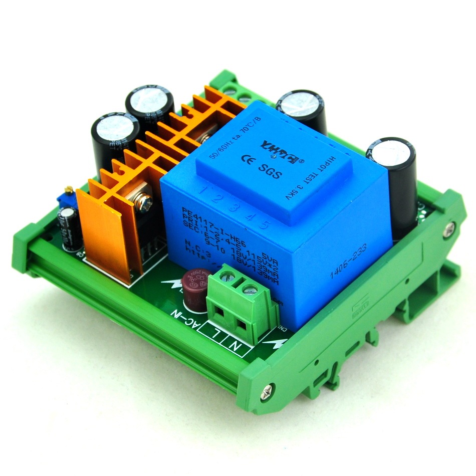 CZH-LABS DIN Rail Mount In AC230V Out +/- DC1.25~15.8V Adjustable Voltage Regulator.