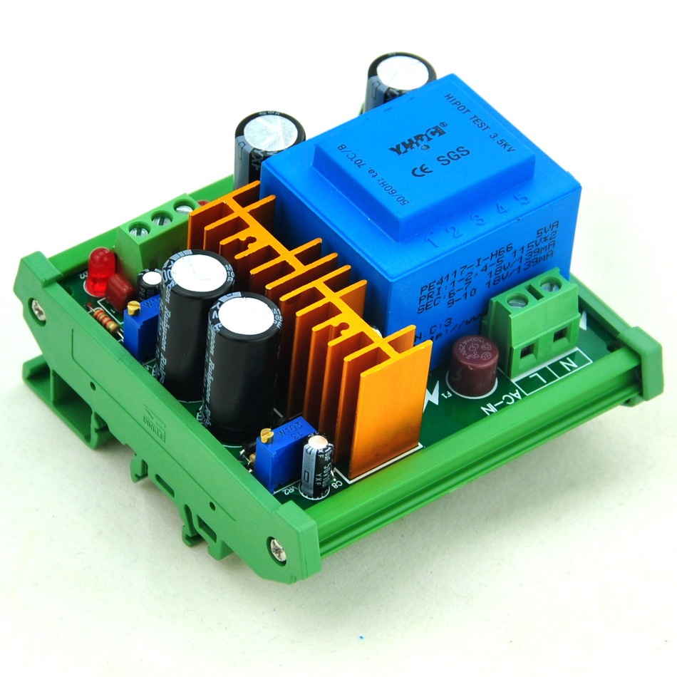 CZH-LABS DIN Rail Mount In AC115V Out +/- DC1.25~15.8V Adjustable Voltage Regulator.