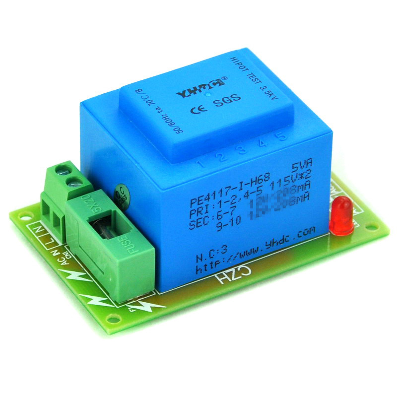 CZH Primary 230VAC, Secondary 2x 15VAC, 5VA Power Transformer Module, D-1005/Q, AC15V.