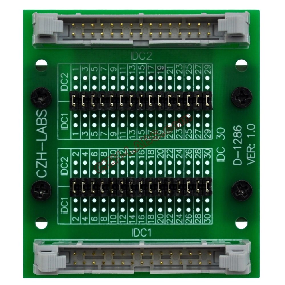 CZH-LABS DIN Rail Mount IDC30 2x15Pin 0.1" Pitch(2.54mm) Header Diagnostic Test Breakout Board.