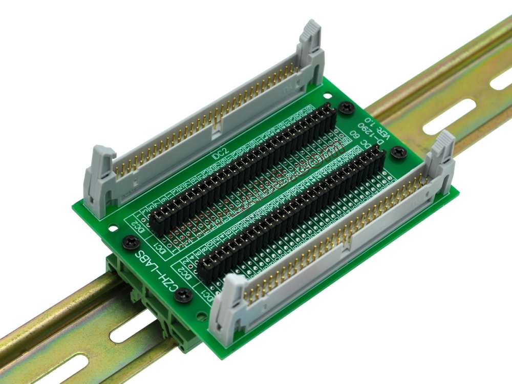 CZH-LABS DIN Rail Mount IDC60 2x30Pin 0.1" Pitch(2.54mm) Header Diagnostic Test Breakout Board.