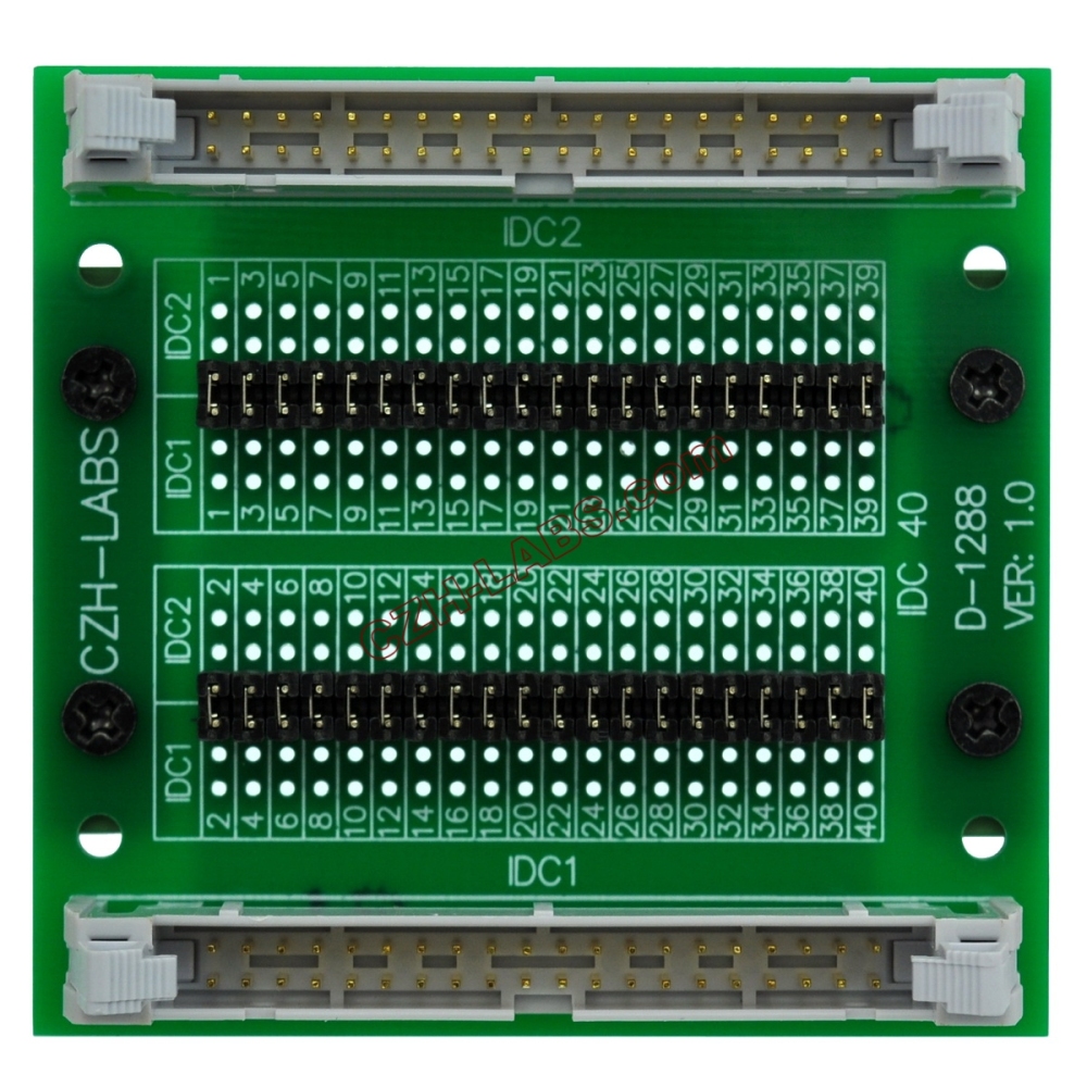 CZH-LABS DIN Rail Mount IDC40 2x20Pin 0.1" Pitch(2.54mm) Header Diagnostic Test Breakout Board.