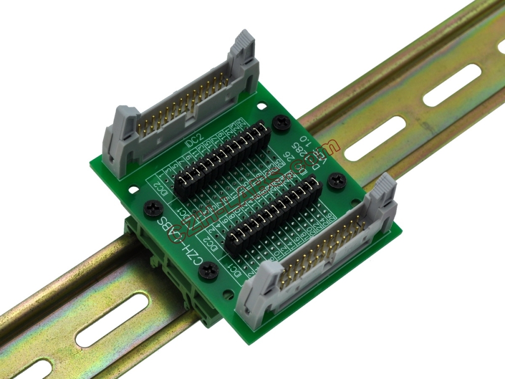 CZH-LABS DIN Rail Mount IDC26 2x13Pin 0.1" Pitch(2.54mm) Header Diagnostic Test Breakout Board.