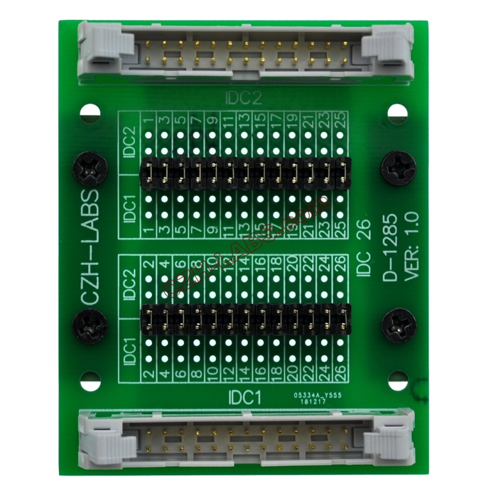 CZH-LABS DIN Rail Mount IDC26 2x13Pin 0.1" Pitch(2.54mm) Header Diagnostic Test Breakout Board.
