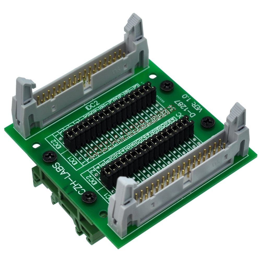 CZH-LABS DIN Rail Mount IDC34 2x17Pin 0.1" Pitch(2.54mm) Header Diagnostic Test Breakout Board.