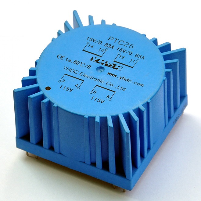 AUDIOWIND In 115/230Vac Out 2x15Vac 25 Watts(VA) Encapsulated Toroidal Power Transformer.