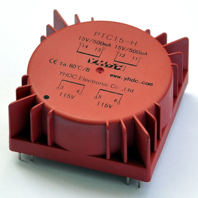 AUDIOWIND In 115/230Vac Out 2x15Vac 15 Watts(VA) Encapsulated Toroidal Power Transformer.