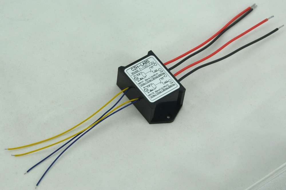CZH-LABS Dual SPST-NO 10Amp Power Relay Module, AC/DC 12V Control Voltage.