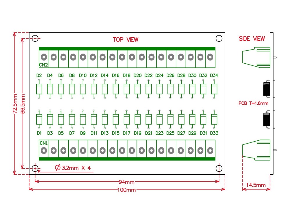 CZH-LABS AC Lamp Test Diode Module, 16 Channels.