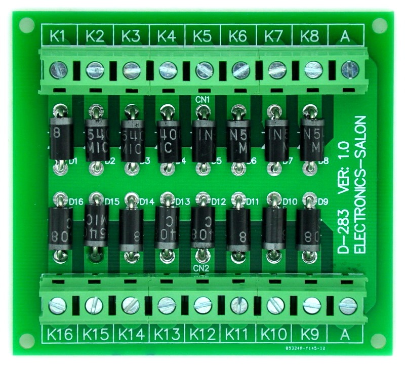 ELECTRONICS-SALON Common Anode 16 Diode Network Module, 1N5408 3A 1000V.
