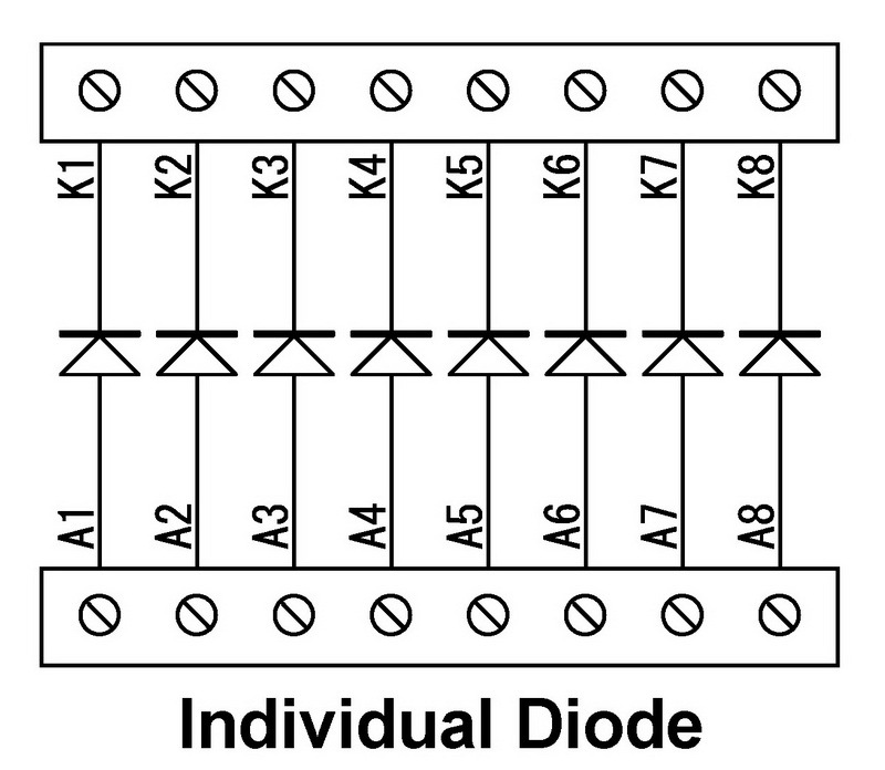 ELECTRONICS-SALON 8 Individual Diode Module Board, 6A10 6A 1000V.