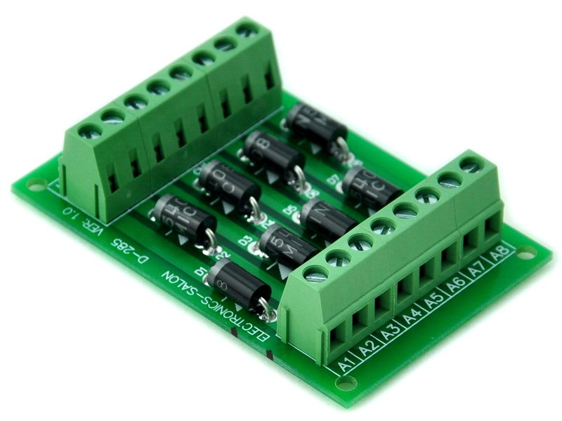 ELECTRONICS-SALON 8 Individual Diode Module Board, 1N5408 3A 1000V.