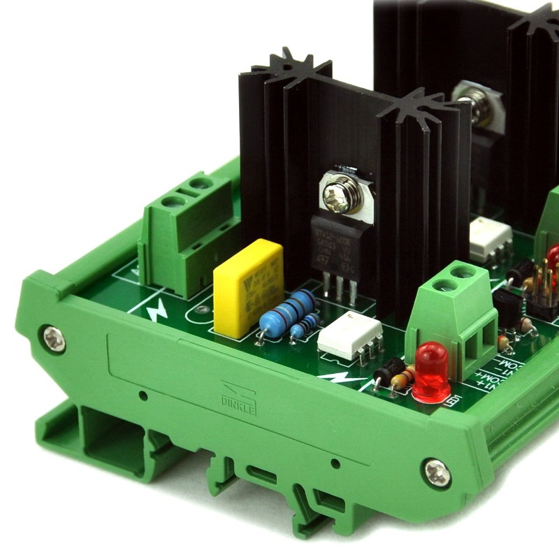 ELECTRONICS-SALON DIN Rail Mount 2 Channel 6 Amp SSR Module Board, in 4~32VDC, out 100~240VAC.