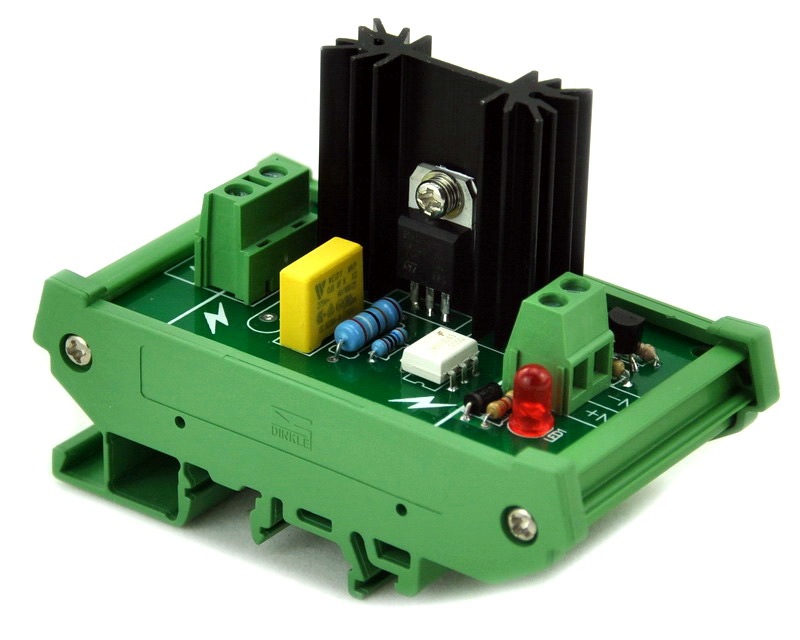 ELECTRONICS-SALON DIN Rail Mount 1 Channel 6 Amp SSR Module Board, in 4~32VDC, out 100~240VAC.