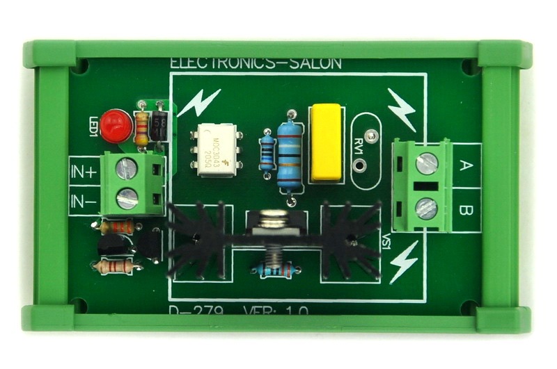 ELECTRONICS-SALON DIN Rail Mount 1 Channel 6 Amp SSR Module Board, in 4~32VDC, out 100~240VAC.