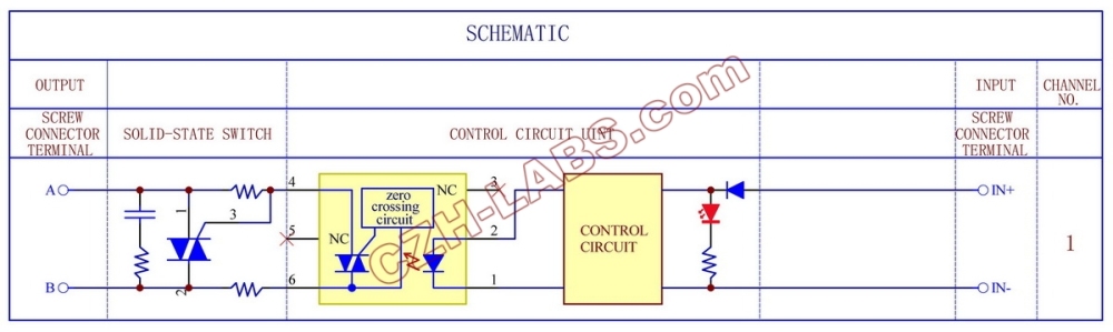 ELECTRONICS-SALON One Channel 6A SSR Module Board, in 4~32VDC, out 100~240VAC, Solid State Relay.