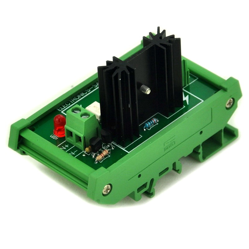 ELECTRONICS-SALON DIN Rail Mount 1 Channel 6 Amp SSR Module Board, in 4~32VDC, out 100~240VAC.