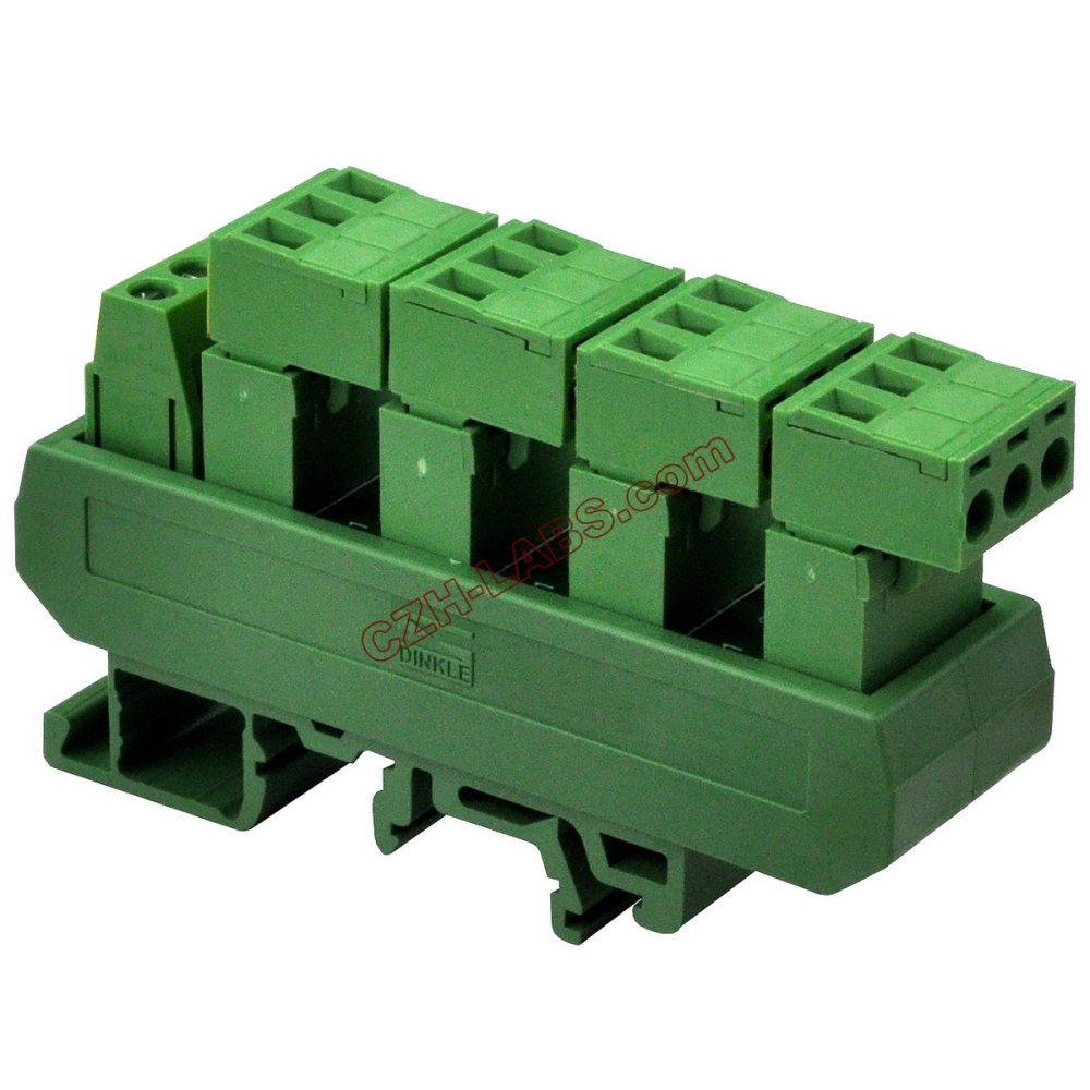 Slim DIN Rail Mount 10A/300V 5x3 Position Pluggable Screw Terminal Block Distribution Module.