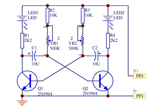 ELECTRONICS-SALON Adjustable Transistor Astable Multivibrator Circuit Learn Kit, LED Flashing, Practical Soldering Project Kit.