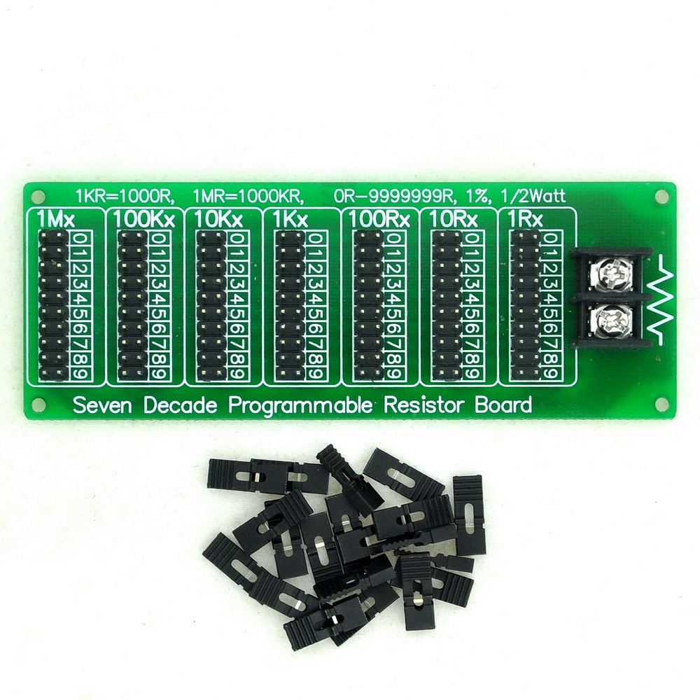 ELECTRONICS-SALON 1R - 9999999R Seven Decade Programmable Resistor Board, Step 1R, 1%, 1/2 Watt.