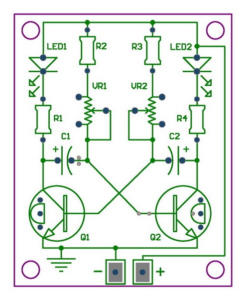 ELECTRONICS-SALON Adjustable Transistor Astable Multivibrator Circuit Learn Kit, LED Flashing, Practical Soldering Project Kit.