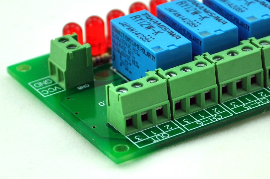 ELECTRONICS-SALON 6 Channel Unbalanced Stereo or Balanced Mono Audio Input Selector Relay Module.