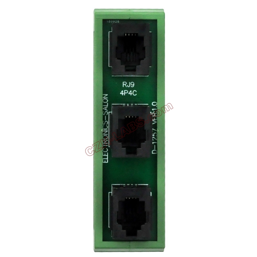 Slim DIN Rail Mount RJ9 4P4C 3 Jacks Splitter Buss Board Interface Module.